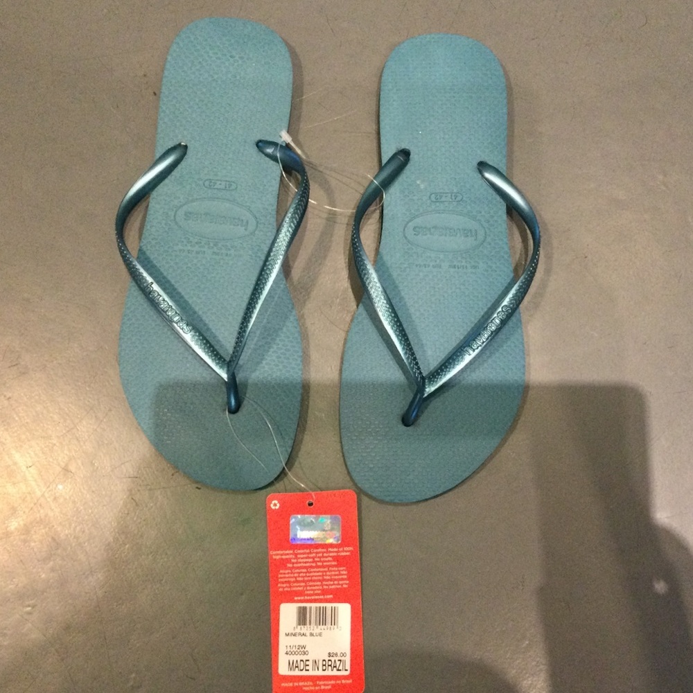 Havaianas Slim Flip Flops Mineral Blue size 11/12